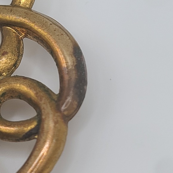 Vintage Flower Brooch Gold Tone Blue - Picture 9 of 11